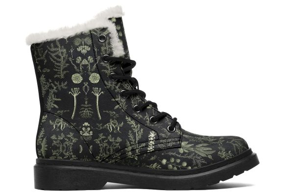 Autumn Memoir Winter Boots - Warm Micro-Suede Doc-Style Boots Lined with Vegan Wool For Discount