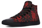 Blood Rose Romance High Tops - Classic Premium Canvas Shoes with Comfortable and Durable Soles Online now