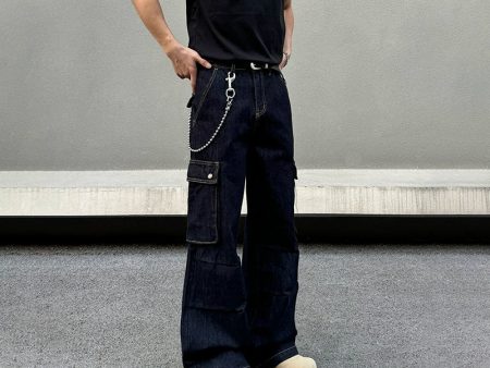 Loose Fit Denim Cargo Pants For Discount