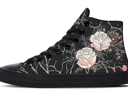 Blush Kintsugi Rose High Tops - Classic Premium Canvas Shoes with Comfortable and Durable Soles Supply