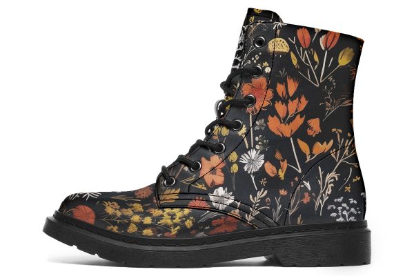 Autumn Reverie Boots - Vegan Leather Doc-Style Boots with Durable Stitched on Soles Online Sale