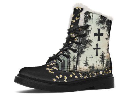 Sanctuary of Souls Winter Boots - Warm Micro-Suede Doc-Style Boots Lined with Vegan Wool Discount