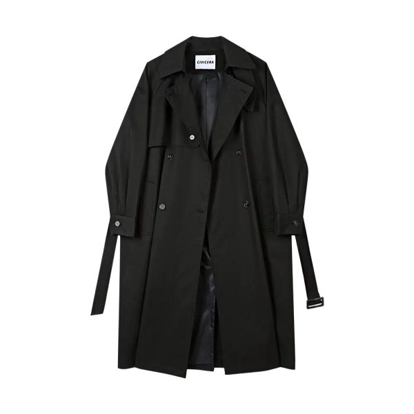 Classic Double-Breasted Trench Coat Cheap