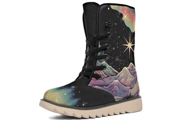 Northern Lights Fold Over Winter Boots - Microsuede Vegan Boots with Fur Lining and Convertible Style For Discount