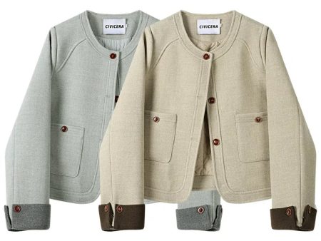 Button Accents Wool Coats Hot on Sale