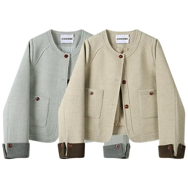 Button Accents Wool Coats Hot on Sale