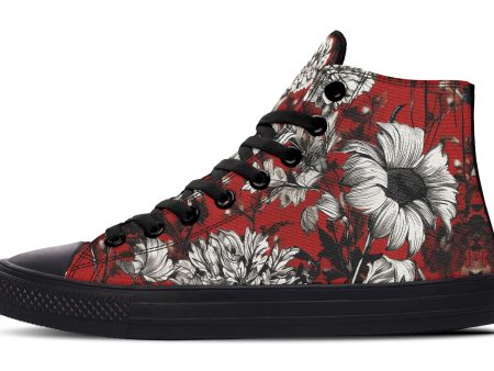 Bloodflower High Tops - Classic Premium Canvas Shoes with Comfortable and Durable Soles Fashion