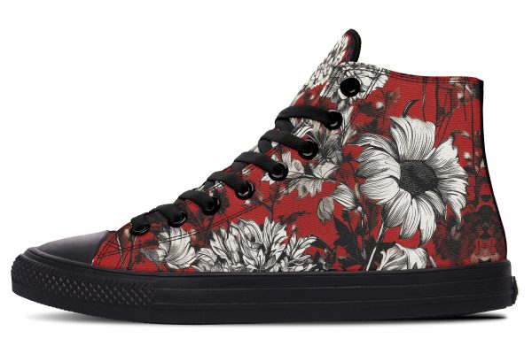 Bloodflower High Tops - Classic Premium Canvas Shoes with Comfortable and Durable Soles Fashion