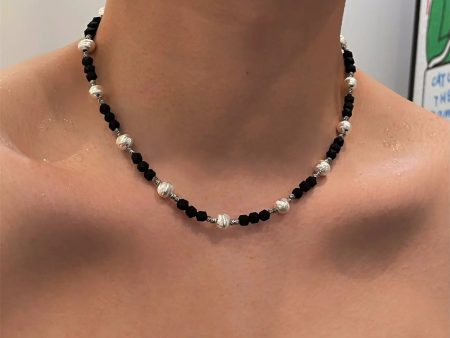 Black Beaded Necklace Online Sale