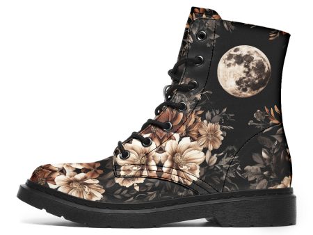 Harvest Moon Boots - Vegan Leather Doc-Style Boots with Durable Stitched on Soles For Sale