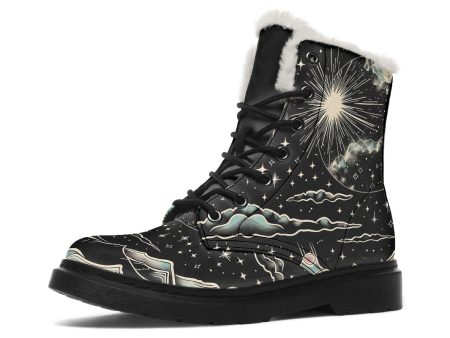 Dawn Star Winter Boots - Warm Micro-Suede Doc-Style Boots Lined with Vegan Wool For Discount