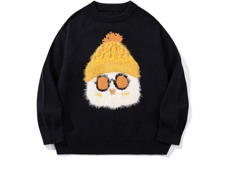 Cartoon Knit Round Neck Sweater Fashion