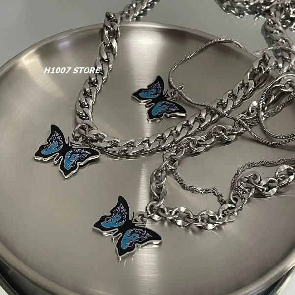 Butterfly Titanium Steel Chain Necklace Fashion