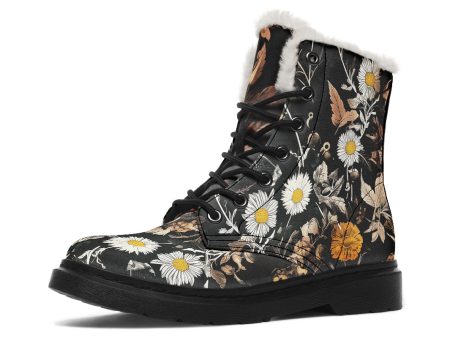 Withering Garden Winter Boots - Warm Micro-Suede Doc-Style Boots Lined with Vegan Wool Online Sale