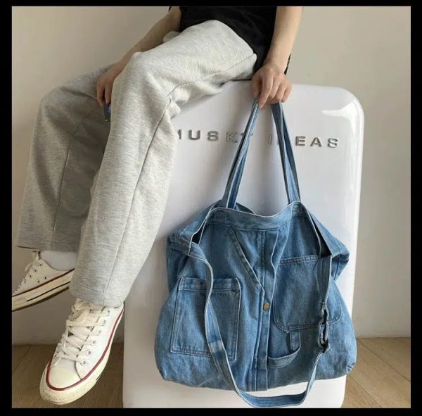 Casual Pocket Canvas Tote Bag Online Hot Sale