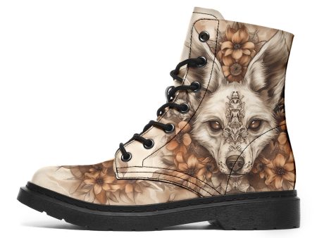 Dreadfang Mandala Boots - Vegan Leather Doc-Style Boots with Durable Stitched on Soles on Sale