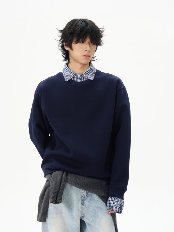 Check Patchwork Lapel Sweater Online Sale