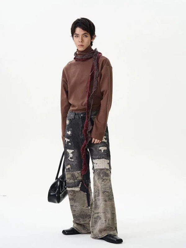 Camouflage Stitching Jeans on Sale