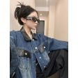 Contrast Trim Denim Jacket Hot on Sale