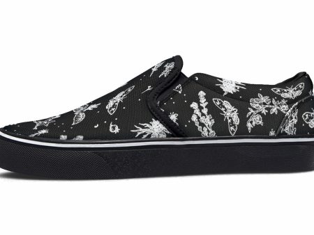 Nightshade Slipons - Comfortable Vegan Canvas Shoes with Easy Elastic In-Step Hot on Sale