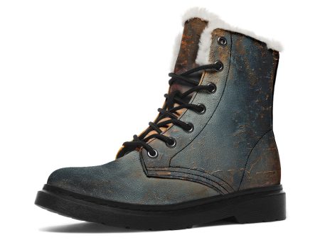 Amber Slate Winter Boots - Warm Micro-Suede Doc-Style Boots Lined with Vegan Wool Supply