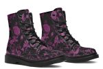 Mystic Rose Romance Boots - Vegan Leather Doc-Style Boots with Durable Stitched on Soles Hot on Sale