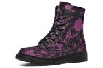 Mystic Rose Romance Boots - Vegan Leather Doc-Style Boots with Durable Stitched on Soles Hot on Sale