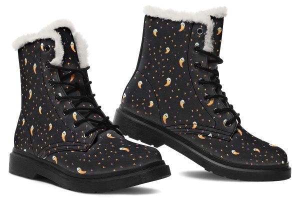 Spooky Soirée Winter Boots - Warm Micro-Suede Doc-Style Boots Lined with Vegan Wool Online