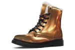 Amber Gold Winter Boots - Warm Micro-Suede Doc-Style Boots Lined with Vegan Wool For Cheap