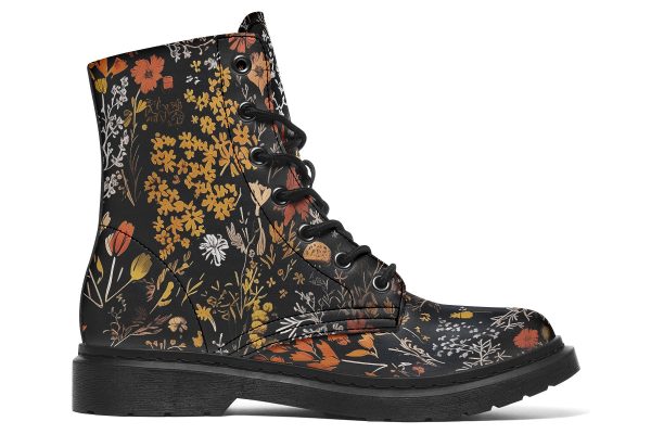 Autumn Reverie Boots - Vegan Leather Doc-Style Boots with Durable Stitched on Soles Online Sale