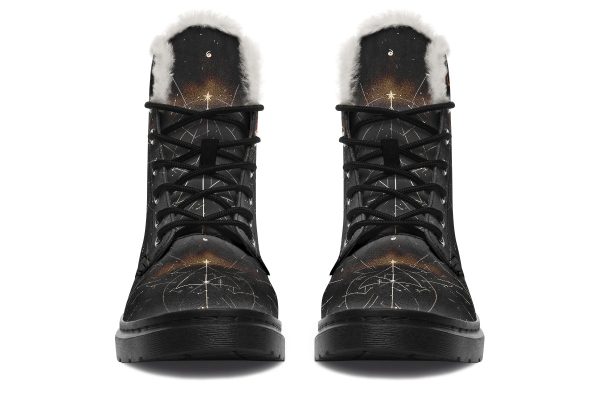 Solar Wolf Winter Boots - Warm Micro-Suede Doc-Style Boots Lined with Vegan Wool Discount