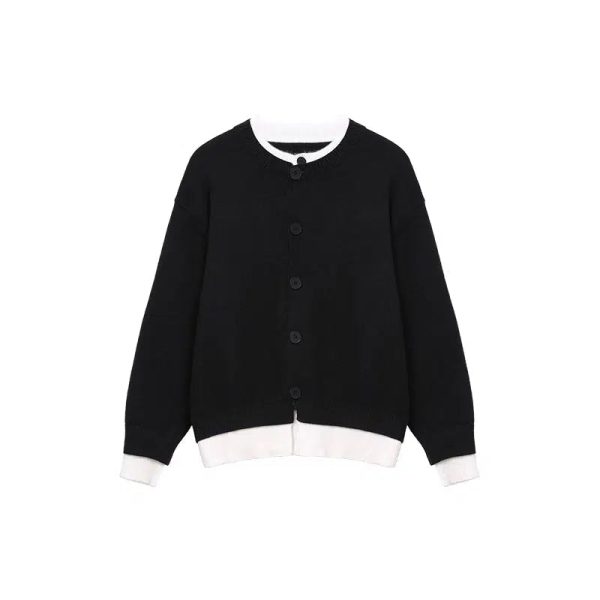 Button Front Crewneck Cardigan Online Hot Sale