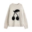 Cherry Design Knit Sweatshirt Online Sale