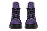 Amethyst Rose Romance Winter Boots - Warm Micro-Suede Doc-Style Boots Lined with Vegan Wool Fashion