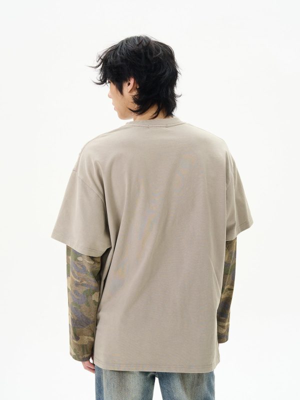 Camouflage Layered Long-Sleeve Pullover on Sale