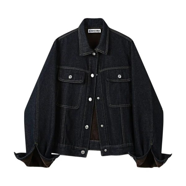 Button Front Denim Jacket Online Hot Sale