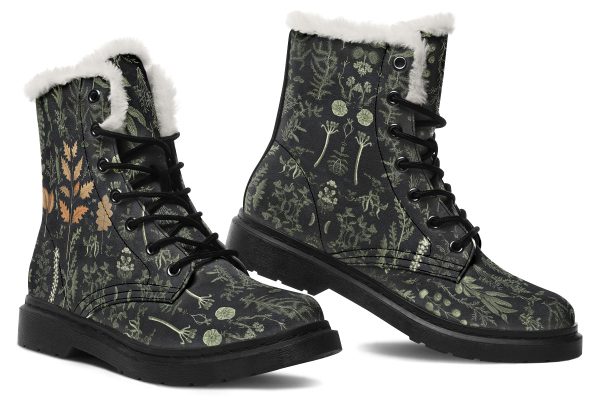 Autumn Memoir Winter Boots - Warm Micro-Suede Doc-Style Boots Lined with Vegan Wool For Discount