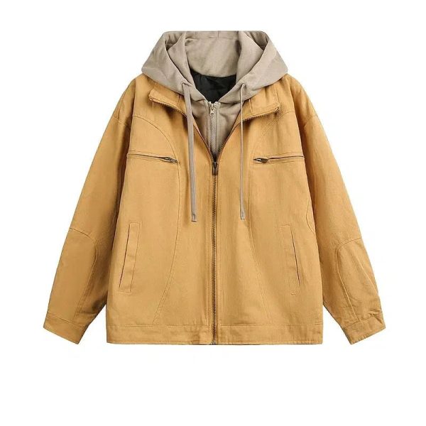 Casual Hooded Zip-Up Jacket Cheap