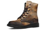 Burnt Ochre Boots - Vegan Leather Doc-Style Boots with Durable Stitched on Soles Discount