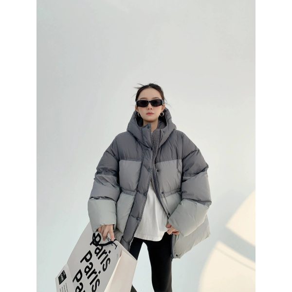 Contrast Color Oversized Down Jacket Hot on Sale