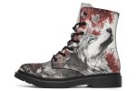 Crimson Wolf Boots - Vegan Leather Doc-Style Boots with Durable Stitched on Soles For Sale