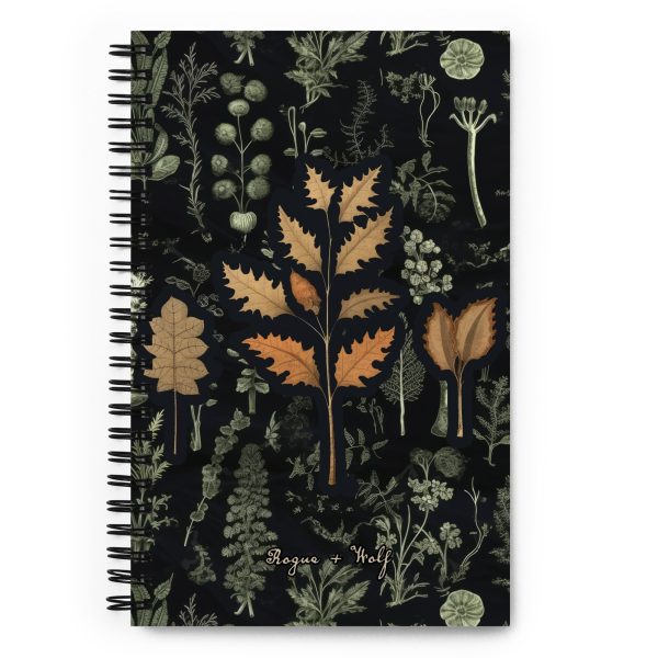 Autumn Memoir Spiral Notebook - Botanical Witchy Journal Uni & College Dark Academia Essentials - Gothic Stationery Sale