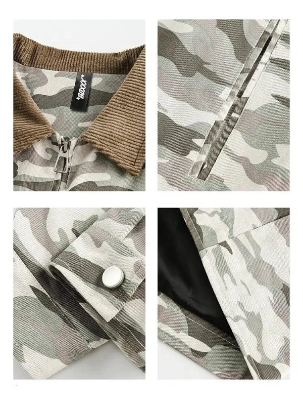 Camouflage Oversized Lapel Jacket Online Hot Sale