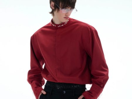 Baroque Pearl Shoulder Pad Shirt Fashion