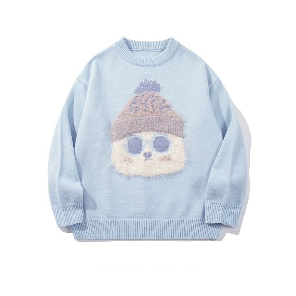 Cartoon Knit Round Neck Sweater Fashion