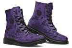 Amethyst Rose Romance Boots - Vegan Leather Doc-Style Boots with Durable Stitched on Soles Fashion