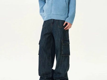 Cargo Workwear Jeans with Multi-Pockets Hot on Sale