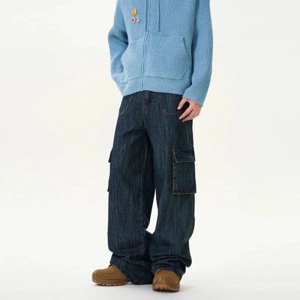 Cargo Workwear Jeans with Multi-Pockets Hot on Sale