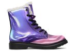 Violet Chrome Winter Boots - Warm Micro-Suede Doc-Style Boots Lined with Vegan Wool Online Hot Sale