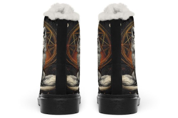 Astral Fox Winter Boots - Warm Micro-Suede Doc-Style Boots Lined with Vegan Wool Fashion